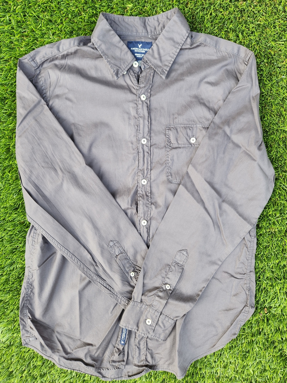 American Eagle Outfitters Men's Slate Gray Lightweight Shirt Jacket